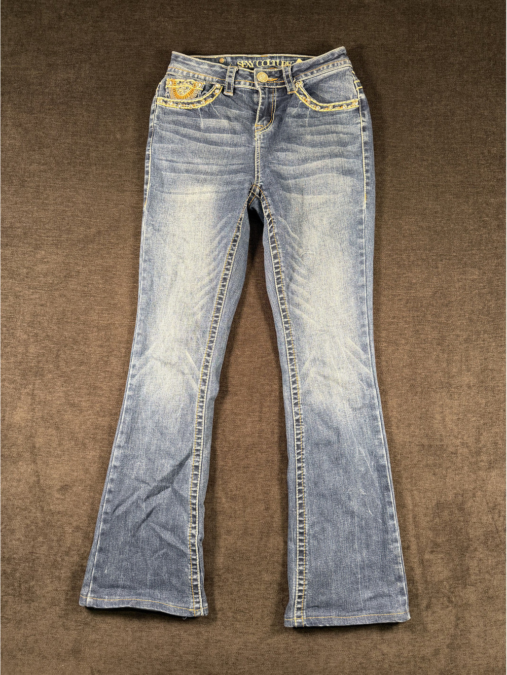 Sexy Couture Women's Bootcut Jeans with Studded Detail